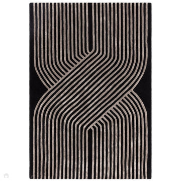 Matrix MAX98 Solsitice Modern Geometric Hand-Woven High-Density Soft Textured Shimmer Wool & Viscose Blend Deep Charcoal Grey/Gunmetal Grey/Soft Graphite Rug-Asiatic Carpets-Rug Love - The Most Loved Rug Store